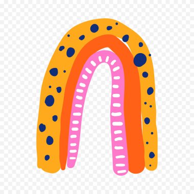 El çizimi gökkuşağı elementi. Boho gökkuşağı eli çizimi