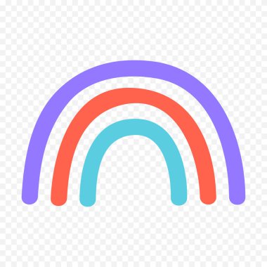 El çizimi gökkuşağı elementi. Boho gökkuşağı eli çizimi