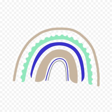 El çizimi gökkuşağı elementi. Boho gökkuşağı eli çizimi