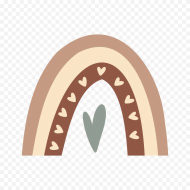 El çizimi gökkuşağı elementi. Boho gökkuşağı eli çizimi