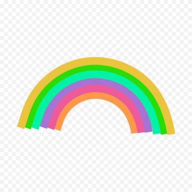 El çizimi gökkuşağı elementi. Boho gökkuşağı eli çizimi