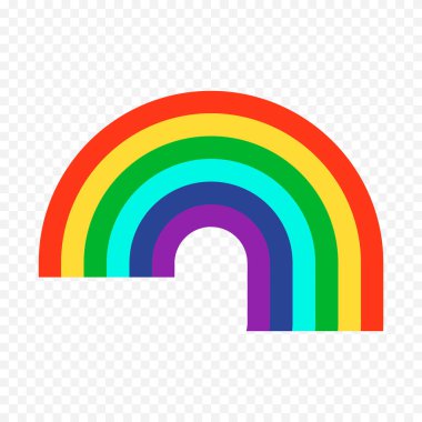 El çizimi gökkuşağı elementi. Boho gökkuşağı eli çizimi