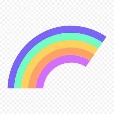 El çizimi gökkuşağı elementi. Boho gökkuşağı eli çizimi