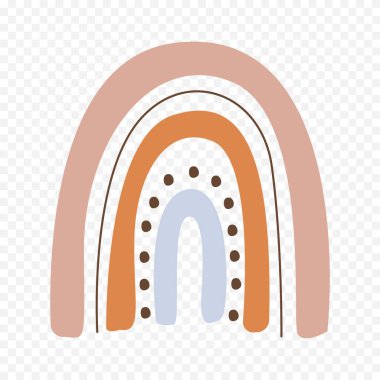 El çizimi gökkuşağı elementi. Boho gökkuşağı eli çizimi