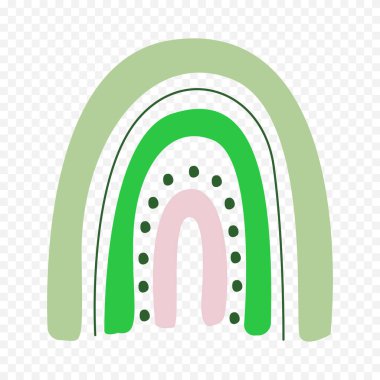 El çizimi gökkuşağı elementi. Boho gökkuşağı eli çizimi