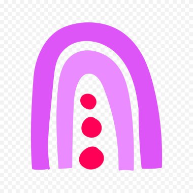 El çizimi gökkuşağı elementi. Boho gökkuşağı eli çizimi