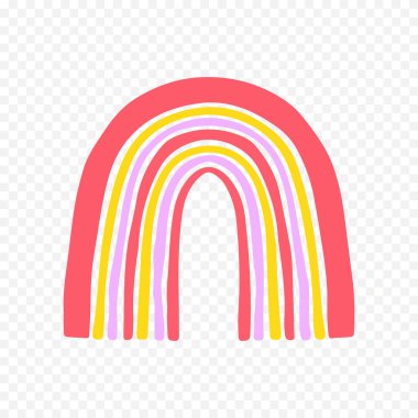 El çizimi gökkuşağı elementi. Boho gökkuşağı eli çizimi