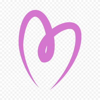 Karalama elle çizilmiş kalp beyaz arkaplan üzerine