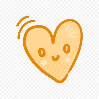 Karalama elle çizilmiş kalp beyaz arkaplan üzerine