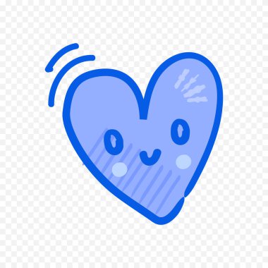 Karalama elle çizilmiş kalp beyaz arkaplan üzerine