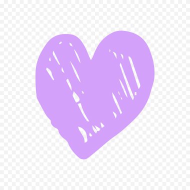 Karalama elle çizilmiş kalp beyaz arkaplan üzerine