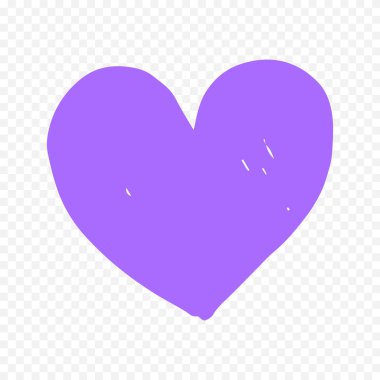 Karalama elle çizilmiş kalp beyaz arkaplan üzerine