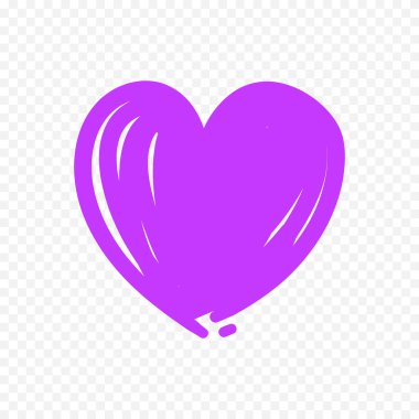 Karalama elle çizilmiş kalp beyaz arkaplan üzerine