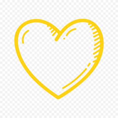 Karalama elle çizilmiş kalp beyaz arkaplan üzerine