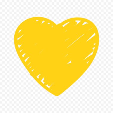 Karalama elle çizilmiş kalp beyaz arkaplan üzerine