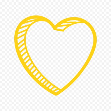 Karalama elle çizilmiş kalp beyaz arkaplan üzerine