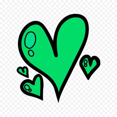 Karalama elle çizilmiş kalp beyaz arkaplan üzerine