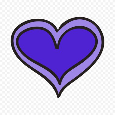 Beyaz arka planda elle çizilmiş kalp. Sevgililer Günü vektör elementleri aşkı şekillendirir.