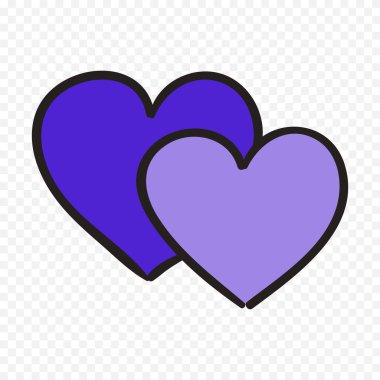 Beyaz arka planda elle çizilmiş kalp. Sevgililer Günü vektör elementleri aşkı şekillendirir.