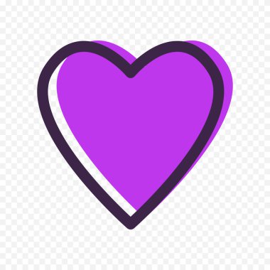 Beyaz arka planda elle çizilmiş kalp. Sevgililer Günü vektör elementleri aşkı şekillendirir.