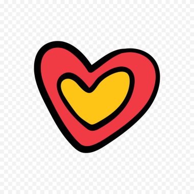 Beyaz arka planda elle çizilmiş kalp. Sevgililer Günü vektör elementleri aşkı şekillendirir.