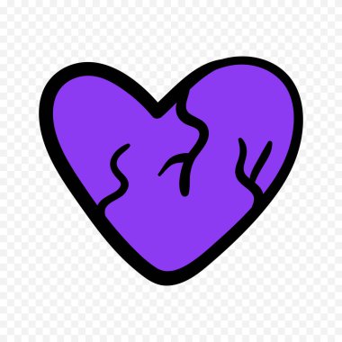 Beyaz arka planda elle çizilmiş kalp. Sevgililer Günü vektör elementleri aşkı şekillendirir.