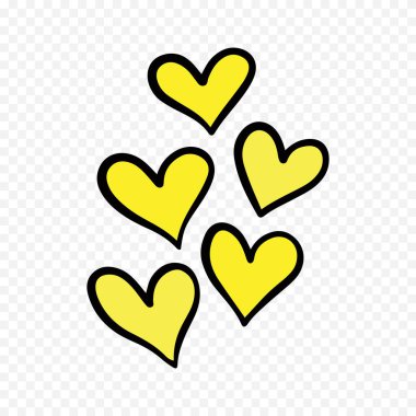 Doodle Hearts el çizimi aşk kalpleri vektör çizimi