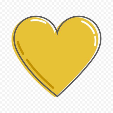 Beyaz arka planda elle çizilmiş kalp. Sevgililer Günü vektör elementleri aşkı şekillendirir.