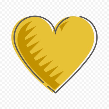 Beyaz arka planda elle çizilmiş kalp. Sevgililer Günü vektör elementleri aşkı şekillendirir.