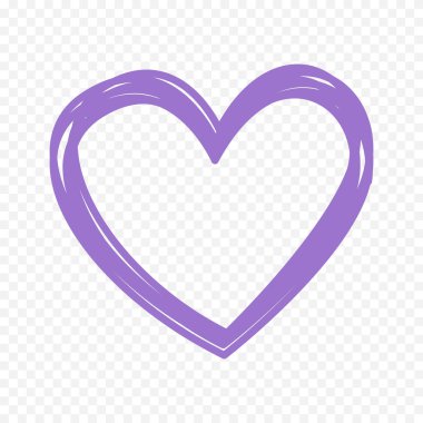 Karalama elle çizilmiş kalp beyaz arkaplan üzerine