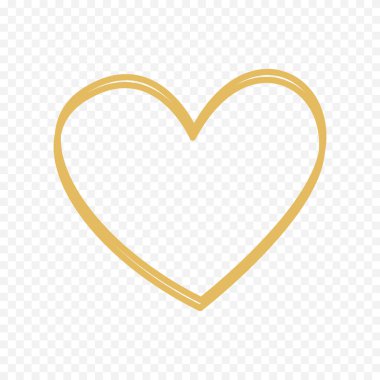 Karalama elle çizilmiş kalp beyaz arkaplan üzerine