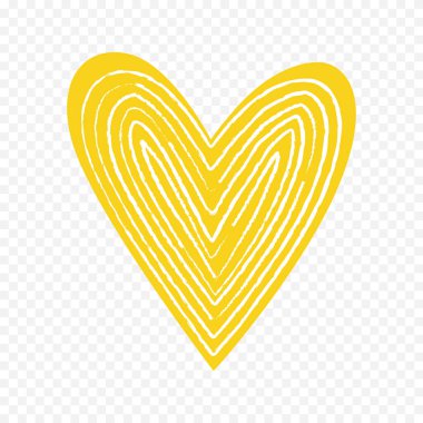 Karalama elle çizilmiş kalp beyaz arkaplan üzerine