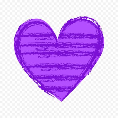 Karalama elle çizilmiş kalp beyaz arkaplan üzerine