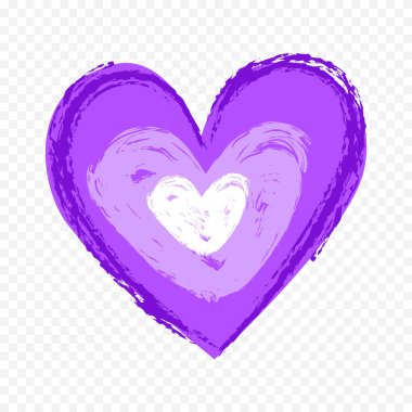 Karalama elle çizilmiş kalp beyaz arkaplan üzerine