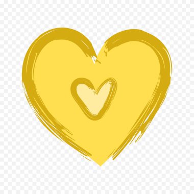 Karalama elle çizilmiş kalp beyaz arkaplan üzerine