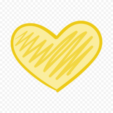 Karalama elle çizilmiş kalp beyaz arkaplan üzerine