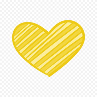 Karalama elle çizilmiş kalp beyaz arkaplan üzerine