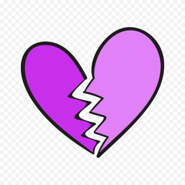 Karalama elle çizilmiş kalp beyaz arkaplan üzerine