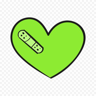 Karalama elle çizilmiş kalp beyaz arkaplan üzerine