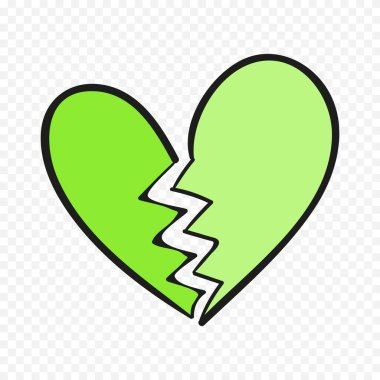 Karalama elle çizilmiş kalp beyaz arkaplan üzerine