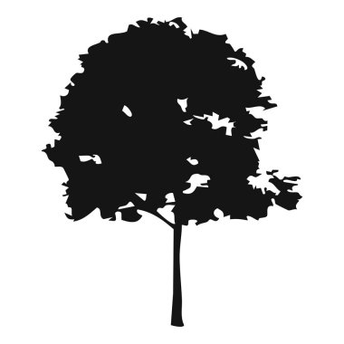 Elle çizilmiş ağaç siluet beyaz arka plan üzerinde