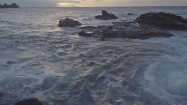 Grandi Rocce Sull Oceano Teno Isole Canarie Con Onde Del — Video Stock