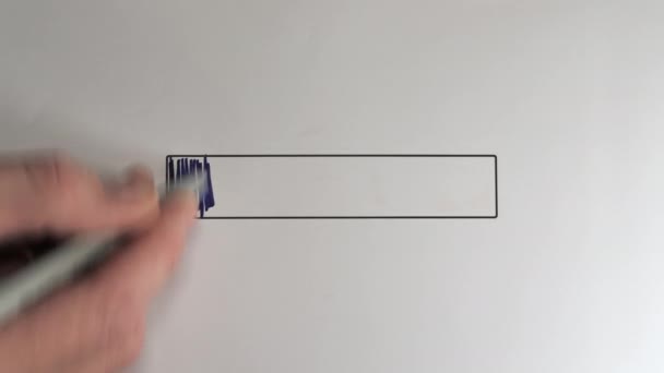 Завантажувальна Панель Ручкою Ілюстратор Білому Папері Анімованій Концептуальній Ідеї — стокове відео