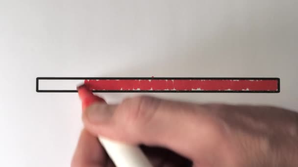 Der Rote Balken Der Ladestange Auf Einer Animierten Konzeptidee Saugt — Stockvideo