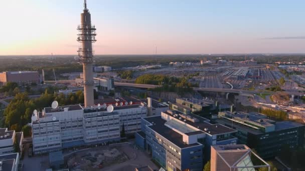 Finlandia Agosto 2021 Fantastico Punto Vista Del Drone Sulla Torre — Video Stock