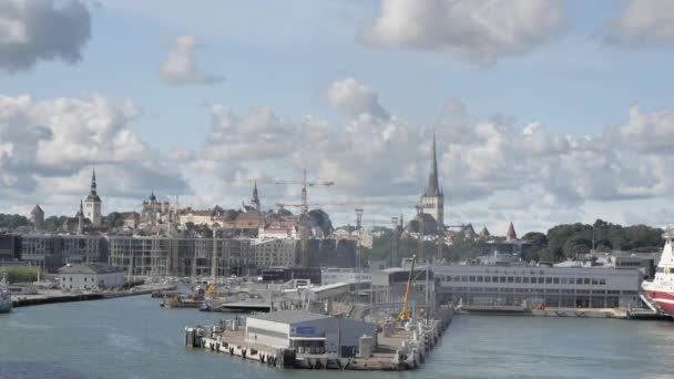 Tallinn Estonia Agustus 2020 Pemandangan Bangunan Terminal Pelabuhan Tallinn Estonia — Stok Video