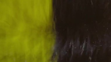 Araba yıkarken arabanın üzerinde yuvarlanan ve üzerine su damlayan büyük fırça. Basınçlı yıkama. Ön cama sıçramış..