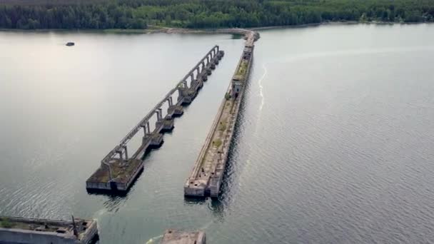 Estónia Hara Bay Junho 2017 Base Naval Ruínas Para Submarinos — Vídeo de Stock