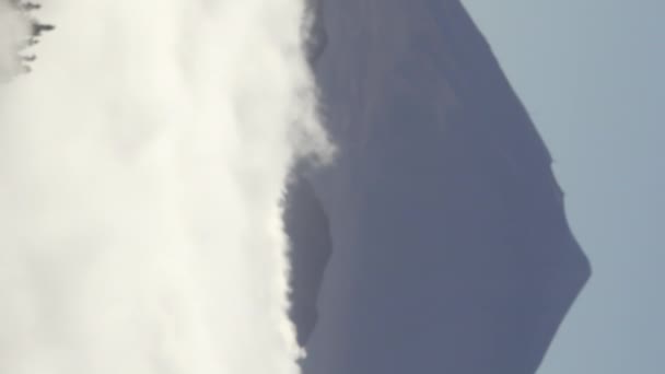 White Clouds Mount Teide Tenerife Spain Tiede Volcano Sunset Camera — Stockvideo