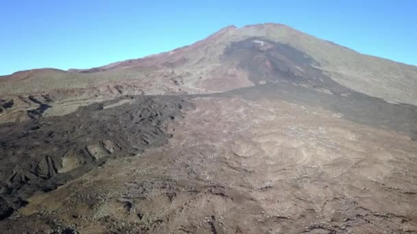 Aerial View Teide Volcano Spain View Blue Sky Clouds Volcanic — Stock Video